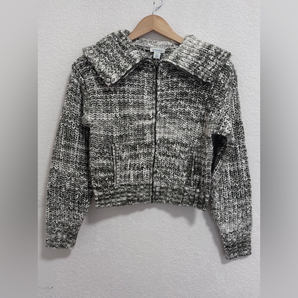 Sundance Tamara zip up wool blend cardigan NWT